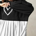 thumbnail image 4 of ShomPort Women's Fall Sweatshirt Casual Crewneck Long Sleeve Patchwork Dress Tops Cute Print Mini Dress, 4 of 7