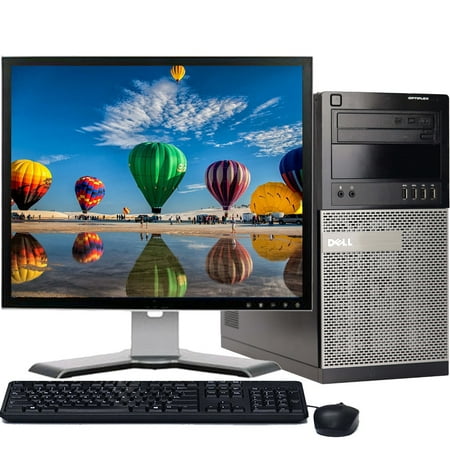 Restored Dell OptiPlex Desktop Computer Intel Core i3 8GB Memory 500GB HD DVD-RW Wi-Fi and 19" LCD Monitor Windows 10 PC (Refurbished)