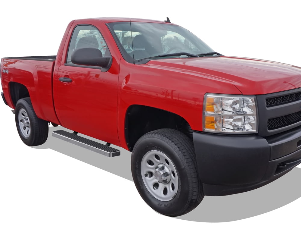 APS Running Boards 5in Compatible with Chevy Silverado GMC Sierra 2007-2018 Regular Cab & 2500 3500 2019 (Exclude 07 Classic)(Include 19 1500LD) 304 Stainless Steel (Nerf Bars Side Steps Side Bars)