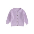 thumbnail image 2 of Musuos Baby Girls Knit Cardigan 3 6 12 18M Cute Long Sleeve Round Neck Solid Color Button Down Sweater Fall Tops, 2 of 10