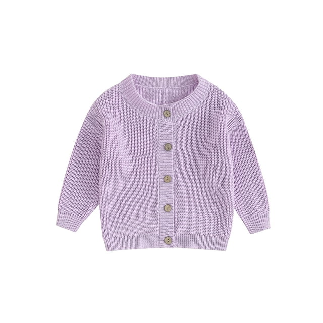 Gupgi Cardigan en Tricot pour Bébé Garçon Fille Chandails Col Ras du Cou Manches Longues Ouvert à l'Avant Chandails Manteau d'Hiver