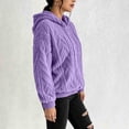 thumbnail image 6 of Pounoo Womens Long Sleeve Tops Thick Cozy Plush Knit Relax Fit Oversized Pullover Sweatshirt Multi Tone Outdoor Cold Weather Hoodies, 6 of 7
