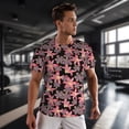 thumbnail image 3 of Wukai Lilies Flowers Print Men's Short-Sleeved Mesh T-Shirt,Quick-Dry Short Sleeve Workout T-Shirt-Medium, 3 of 8