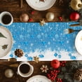 thumbnail image 4 of Burlap Table Runner 90 Inches Long,Winter Snowflake Non-Slip Kitchen Table Runners for Dining Room Everyday Use Party Table Decorations Christmas Ball Blue Theme, 4 of 9