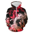 thumbnail image 2 of DDAPJ pyju Mens Novelty Hoodies 3D Flame Graphic Hooded Sweatshirt Lightweight Kangaroo Pocket Hoodie Loose Casual Drawstring Pullover Sweatshirts Red XL, 2 of 5