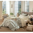 thumbnail image 3 of Ensemble de Draps en Coton Lavé Effet Lin, Respirant, Durable, Doux et Confortable (Orange Foncé Grand Lit), 3 of 7