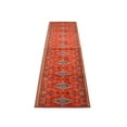 thumbnail image 2 of Custom Size Rug Runner Traditional Oriental Looks Blue Medallion Design Hotel Quality Cut To Size Canvas Backing Red Runner Rugs, Customize Length by Feet and 26" or 35" Width, 2 of 10