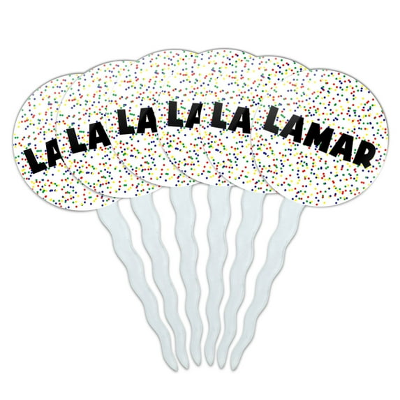 Lamar Cupcake Picks Toppers - Set of 6 - Mutlicolored Speckles
