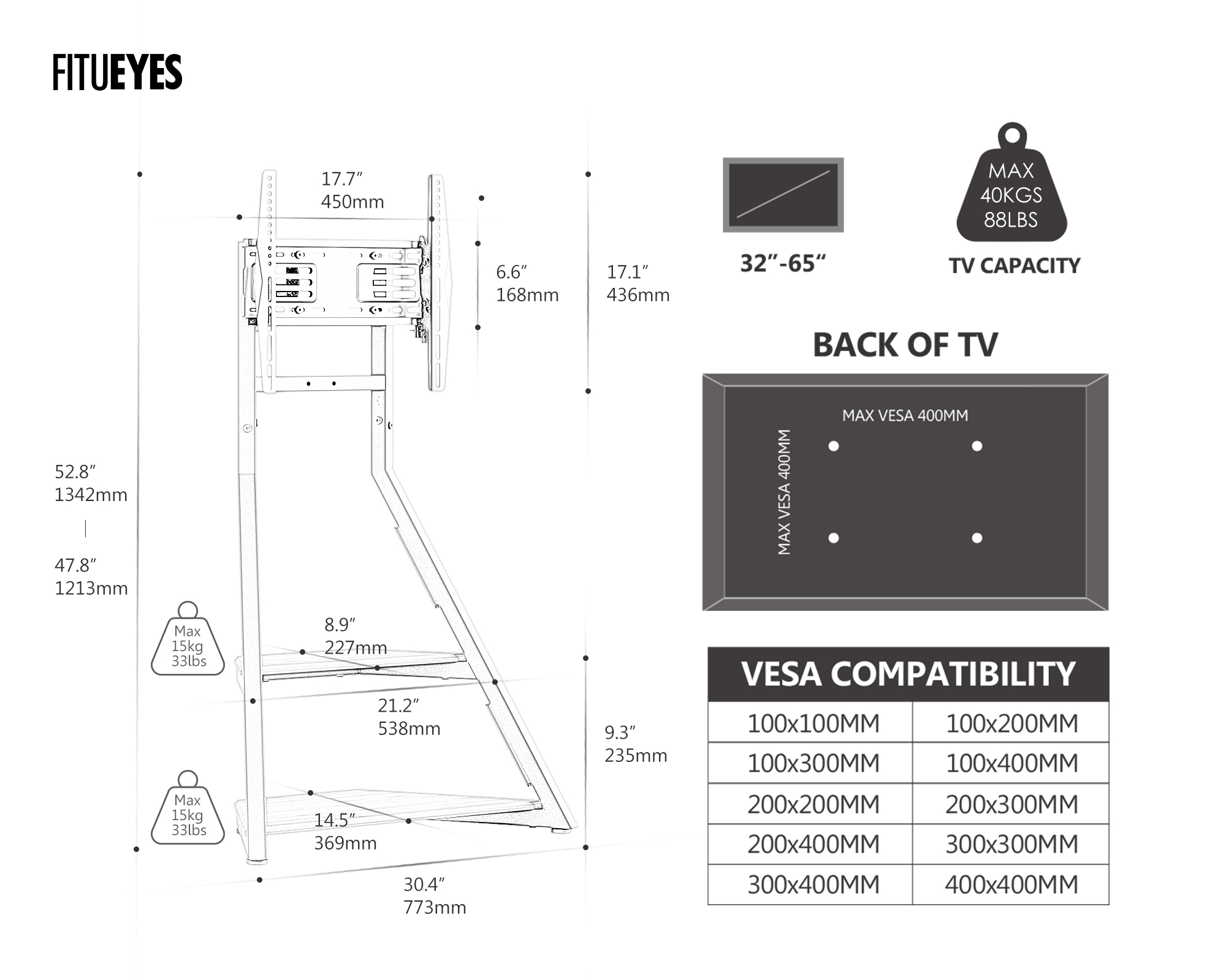 Fitueyes Modern Corner TV Stand with Swivel Mount photo 2