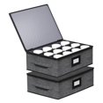 thumbnail image 1 of Caja de almacenamiento para tazas y tazas Aokeyee, con capacidad para 24 unidades, color gris, paque, 1 of 7