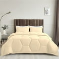 thumbnail image 2 of 1 Piece Honeycomb Design Comforter, 800 TC, 100% Egyptian Cotton, Oversized Super King Size Ivory Solid, 2 of 5