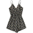 thumbnail image 1 of Women's Leopard Print Wrap Spaghetti Strap Romper Cami Jumpsuit, 1 of 5
