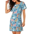 thumbnail image 2 of Vsdgher Motif Chien Mignon Chemise de Nuit à Manches Courtes Col Rond Robe de Nuit Confortable, 2 of 6