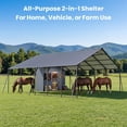 thumbnail image 2 of VENTOPYR 20 ft X 23 ft 2-in-1 Carport with Storage Shed, Heavy Duty Steel Frame Car Canopy with 10 x 3 ft Tool Shed, Dark Gray, 2 of 13