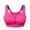 Rose Red, variant on Women Padded Seamless Bra Front Zip Wireless Sport Tops Gym Fitness Workout Running Vest(M-5XL)