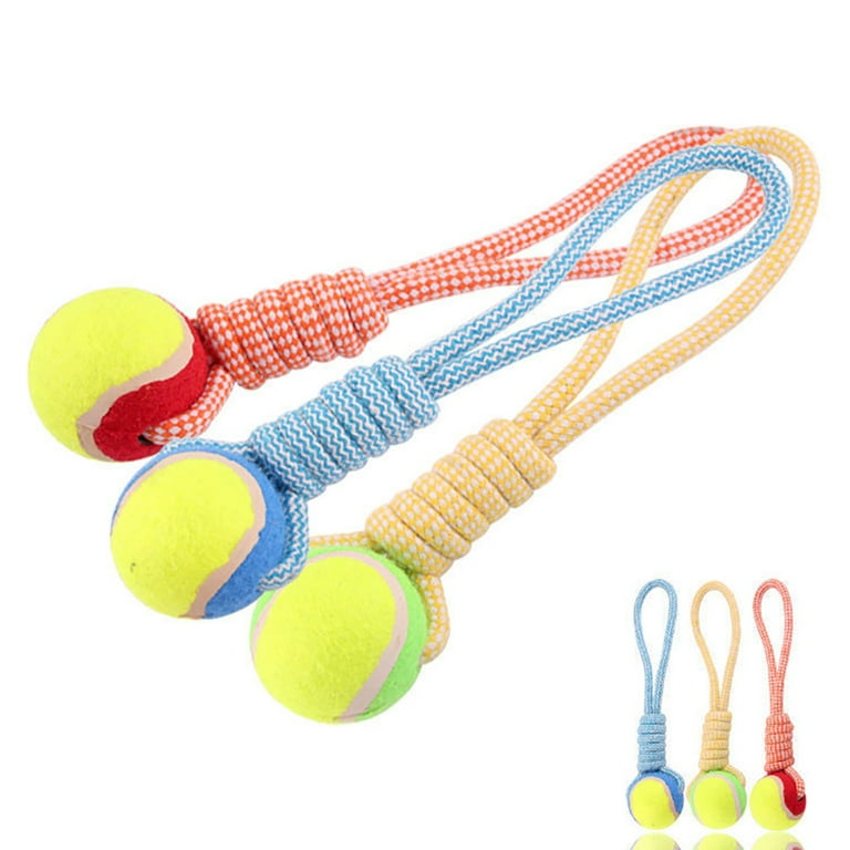 Dog Chew Toys,3Pack Pets Puppy Toys Small Rope Balls for Dogs Teething Chew  Cotton Toy Ball Random Color 