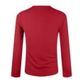 thumbnail image 4 of larppty Women's Scoop Neck Long Sleeve Shirts Ribbed Slim Fitted Casual Solid Color Basic Top Blouses Red, XL, 4 of 6