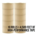 thumbnail image 2 of LAUCO 3" x 450' Gummed Paper Tape – Water Activated Kraft Packing Tape for Shipping & Heavy Duty Packaging – Tamper Evident Brown Gum Tape with Fiberglass Support – 10 Rolls, Biodegradable, 2 of 8
