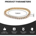 thumbnail image 3 of Pulsera de tenis de acero inoxidable dorado de 7,5 pulgadas con circonita cúbica redonda CZ Punk, elegante pulsera de piedra blanca para mujeres y hombres, pulsera antialérgica de 4 mm., 3 of 4