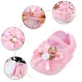 thumbnail image 5 of Baby Walking Shoes Size 6-9 Months Soft Pearl Floral Princess Flats Comfort Lightweight Elastic First Birthday Pink Sneakers, 5 of 5