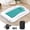 Teal blue & white, variant on 53 Inch Small Inflatable Air Bed with Bumpers, Portable Blow up Mattress with for Home, Camping, Travel