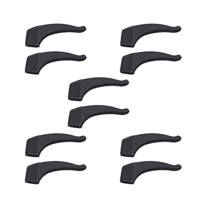 5 pares de almohadillas de silicona antideslizantes para anteojos de anteojos blandos para gafas (negro)