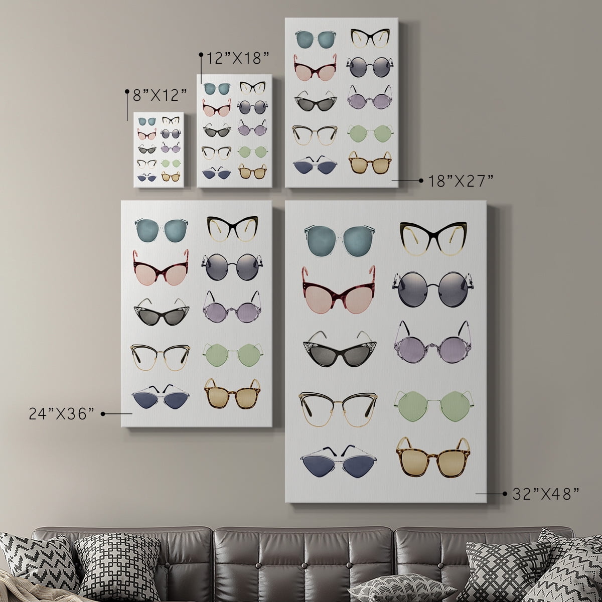 Vintage Glasses I Premium Gallery Wrapped Canvas - Ready to Hang