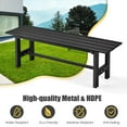 thumbnail image 6 of Gymax Outdoor HDPE Bench w/ Metal Frame 47'' x 14'' x 16'' for Yard Garden Black, 6 of 8