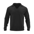 thumbnail image 4 of Mens T Shirts Knit Long Sleeve Crew Neck Soft Breathable Relaxed Fit Basic Plus Size Mens Clothing,Black,XL, 4 of 5