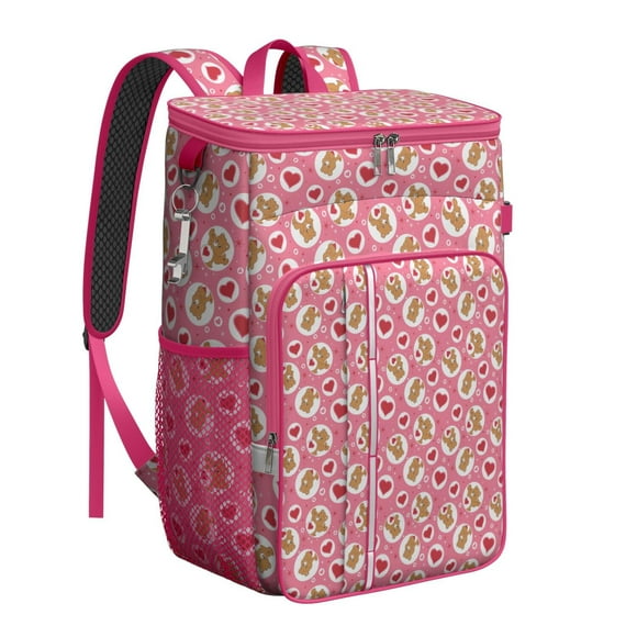 Artistic Bear Print Backpack Cooler, Insulated Leakproof Cooler Bag, Waterproof Lunch Backpack for Forest Adventures, Picnic, Hiking