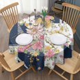 thumbnail image 3 of Pioneer Flower Floral Print Pattern Round Tablecloth 60"x60",Wrinkle Wipeable Table Cloth for Kitchen Dining Room Picnic Patio Party, 3 of 6