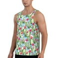 thumbnail image 2 of Fotbe Flowers and Cactus Pattern Men's Quick Dry Workout Tank Top Gym Muscle Tee Fitness Bodybuilding Sleeveless T Shirt Breathable Workout Shirt-, 2 of 9