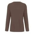 thumbnail image 4 of NAMTYQX Womens Sweaters Solid Color Relaxed Fit Womens Pullover Sweaters Warm Long-Sleeved Cute Round Neck Brown Size 3XL, 4 of 5