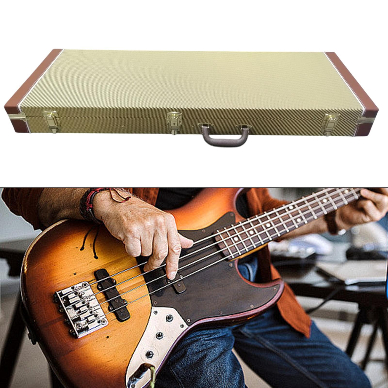 LeeQinersw Electric Bass Case Locking Latch Dustproof with Handle Hard Shell Red Lining