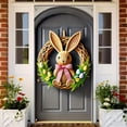 thumbnail image 3 of 2PCS Happy Easter Rabbit Wreath Porch Banner Sign Easter BunnyEgg Flower Decor Front Door Cover Decorative Hanging Welcome BannerFlag Easter Farmhouse Home Holiday Party Supplies Decoration 71x35Inch, 3 of 9