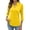 4# Yellow, variant on Women's 3/4 Sleeves V Neck Polo Shirts Casual Summer Tops Basic Collar Cute Tees Golf Tees with Pocket Blue S