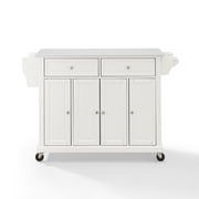 Crosley Furniture MDF Wood Granite Top Kitchen Cart in White
