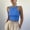 Royal Blue, variant on dgysar Women's High Neck Ribbed Tank Top, Sleeveless Slim Fit Summer Cami Cyan size S