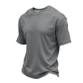 thumbnail image 2 of AHMOMEI Quick Dry Mens Workout Shirts Crew Neck Men's Short Sleeve Shirt Moisture Wicking Mens Shirts Casual Gray XXL, 2 of 7
