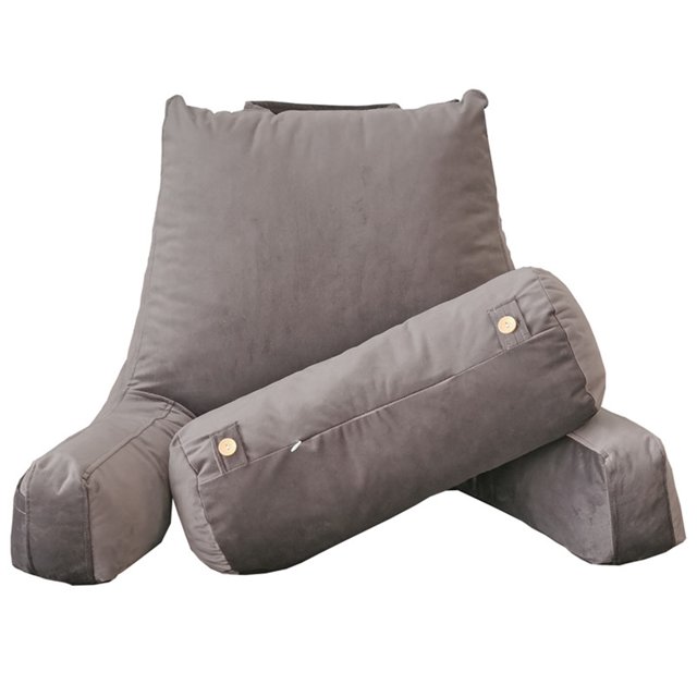 Coussin de Lecture en Coin Déchiqueté pour Dossier avec Accoudoirs