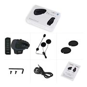 Bluetooth Motorcycle Helmet Intercom Headset with Control Bar Black