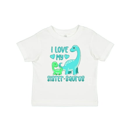 

Inktastic I Love My Sister-saurus Cute Brontosaurus Dinosaur Family Gift Baby Boy or Baby Girl T-Shirt