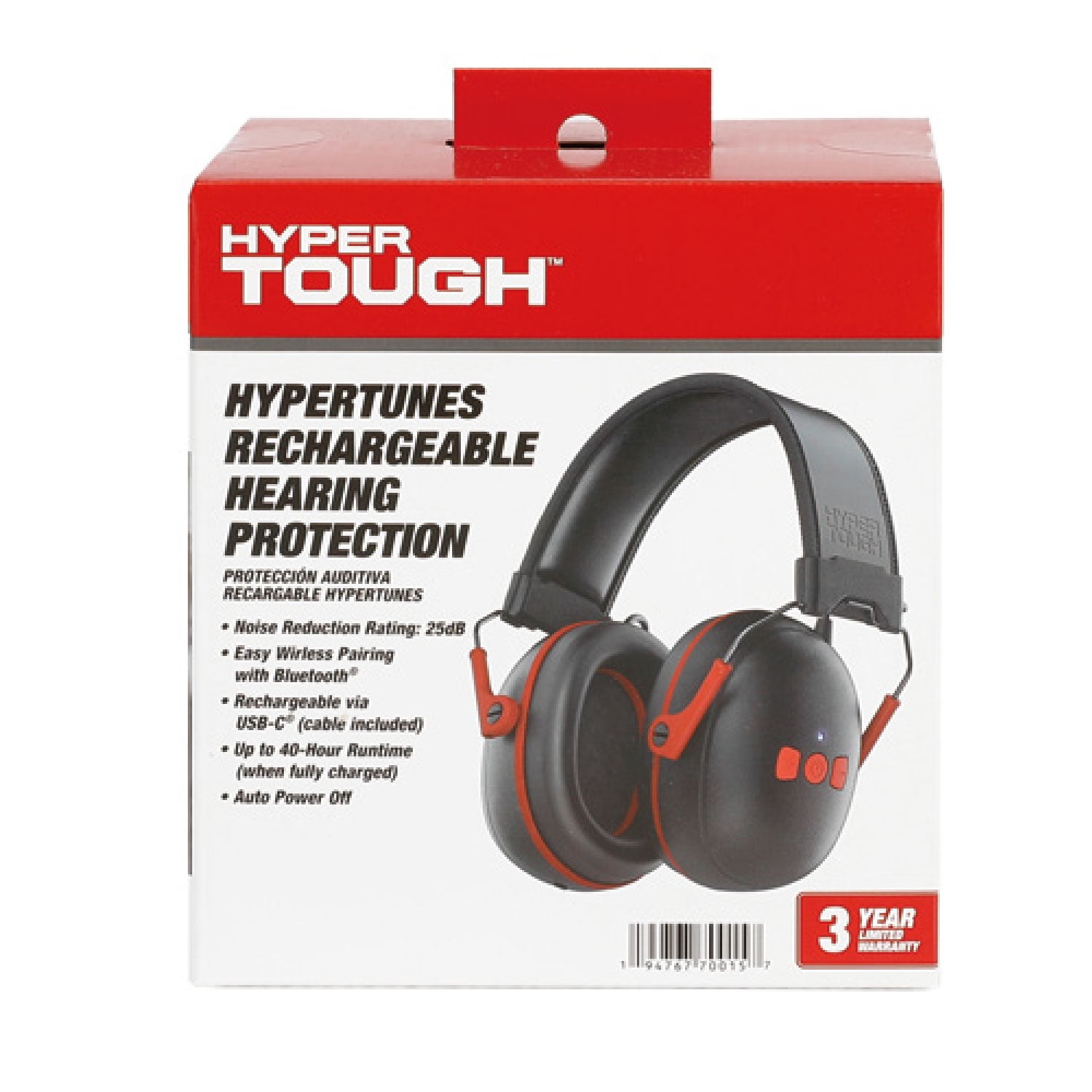 Hyper Tough Hypertunes Bluetooth Rechargable Lithium-Ion Headphones