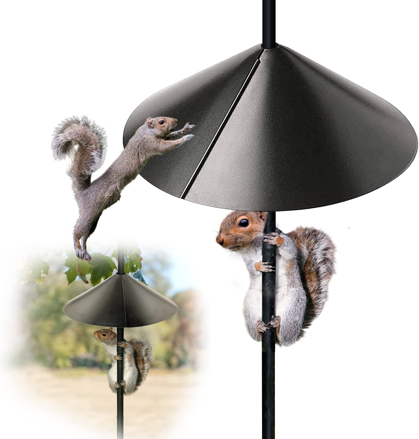 19" Squirrel Baffle for Bird Feeder Pole, Wrap Around Bird House Squirrel Guard Baffle Protect