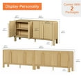 thumbnail image 3 of Set of 2 Sideboard Buffet with Storage, Modern 126" Wood Credenza with Doors and Adjustable Shelves for Kitchen，Living Room, 3 of 9