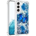 thumbnail image 2 of Phone Case for Samsung Galaxy S22 Plus (Not fit S22), Crystal Bling Quicksand Effect TPU Bumper Case with Four Corners Heavy Protective Cover for Samsung Galaxy S22 Plus,YBDT Blue Butterfly, 2 of 14