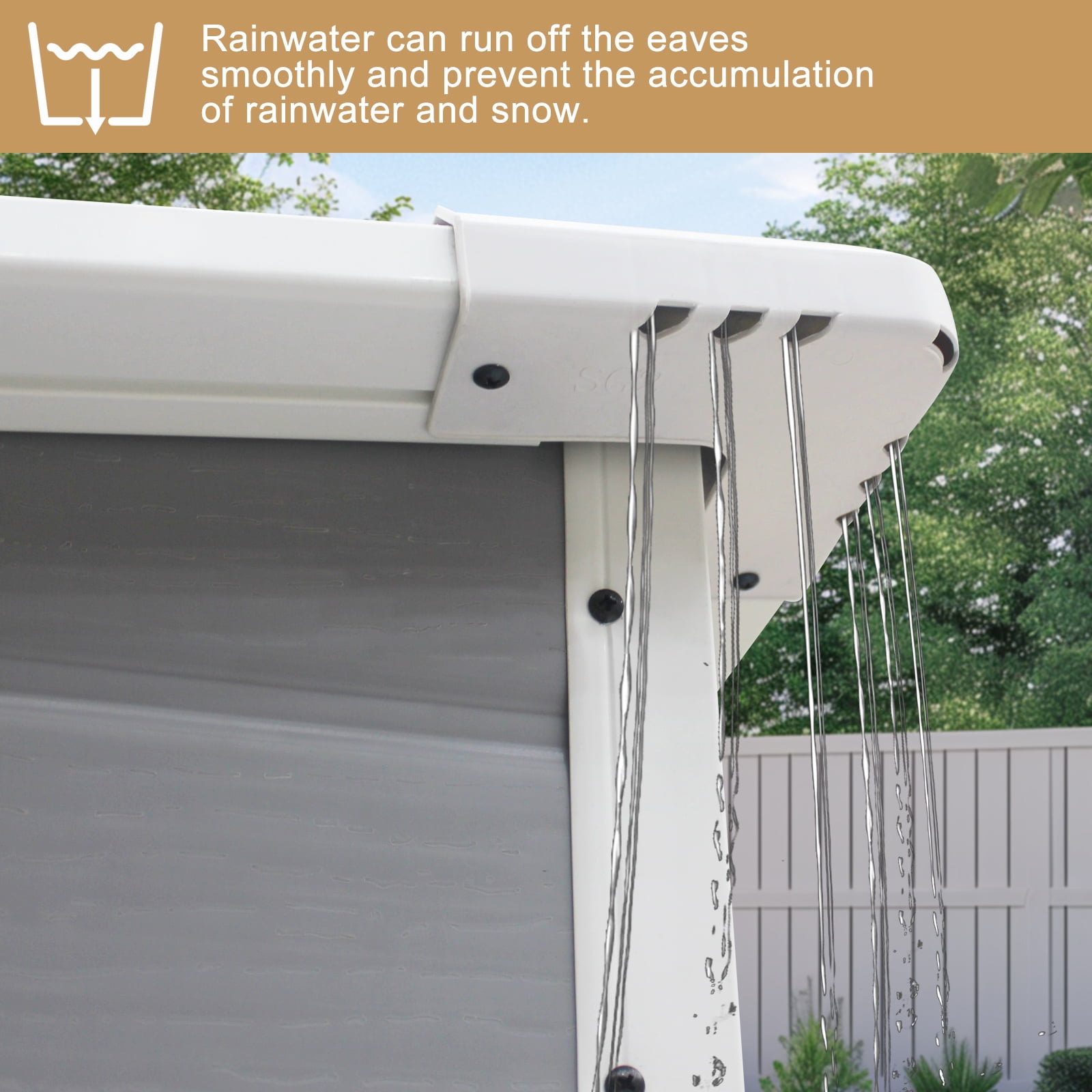 UBesGoo 6' x 5' Outdoor Storage Shed Plastic Garden Shed Resin Organization for Home/Lawn Mower/Backyard Equipment/Bike Storage/Pool Supplies