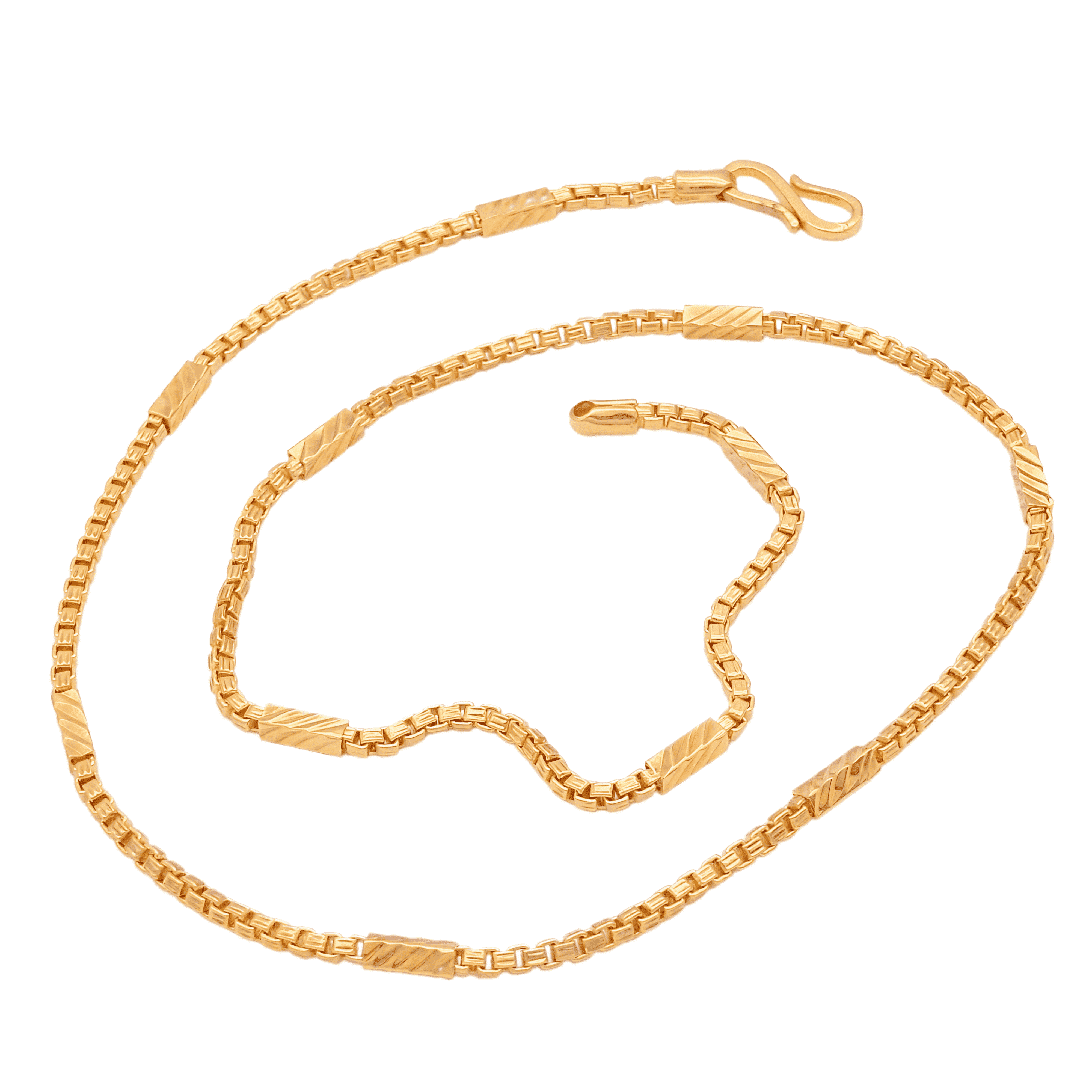 NISHU GOLD 24K Gold-Plated Chain Necklace, 18 Inch, Anti-Tarnish, Waterproof, Hypoallergenic