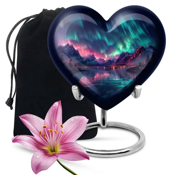 KARYLIZ Aurora Borealis Urn For Human Ashes - Burial Urn For Human Ashes - Memorial Urn For Ashes Adult Male - Cremation Urns - Large Urn For Ashes For Women -Urn For Adult Male
