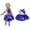 Blue, variant on VVQ 18 Inch Doll Dress Glossy Christmas, Doll Clothes for 18 Inch Dolls with Elastic, Christmas Doll Dresses